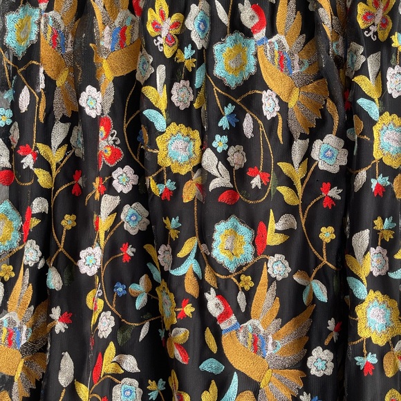 Alice + Olivia Kamryn Floral Fringe-Trim Maxi Skirt, Black/Multicolor size 2 - Picture 4 of 14